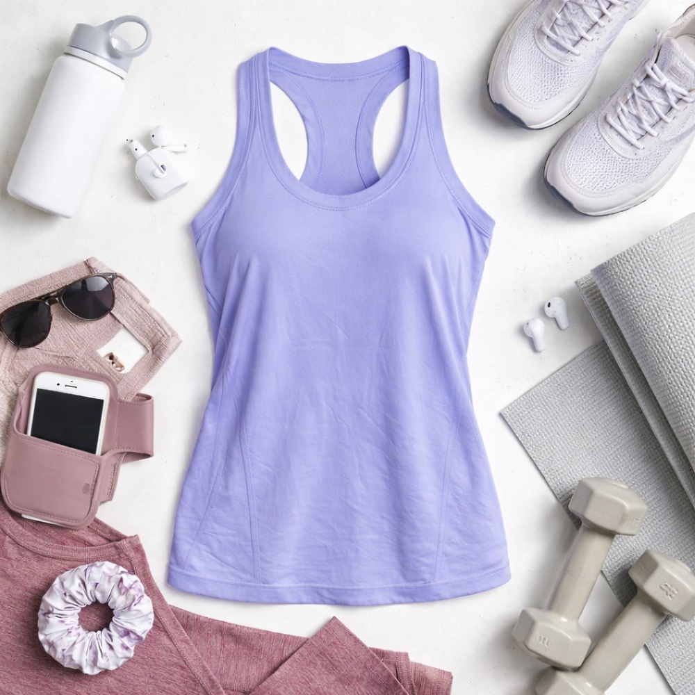 Athleta Momentum Racerback Tank Top | Lavender Purple | Athletic Workout | M - Picture 2 of 5